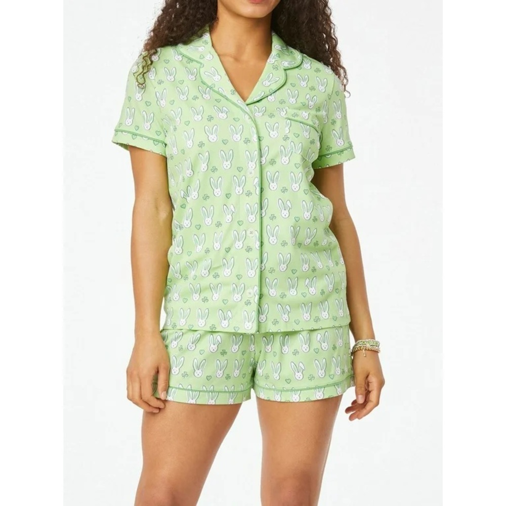 Roller Rabbit Green Floral Pajama Set Intimates & Sleepwear
